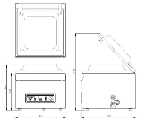 GA-104/S JUMBO 42 (25) * Vakuum-Maschine (16m3/Std) Schweißbalken 420mm
